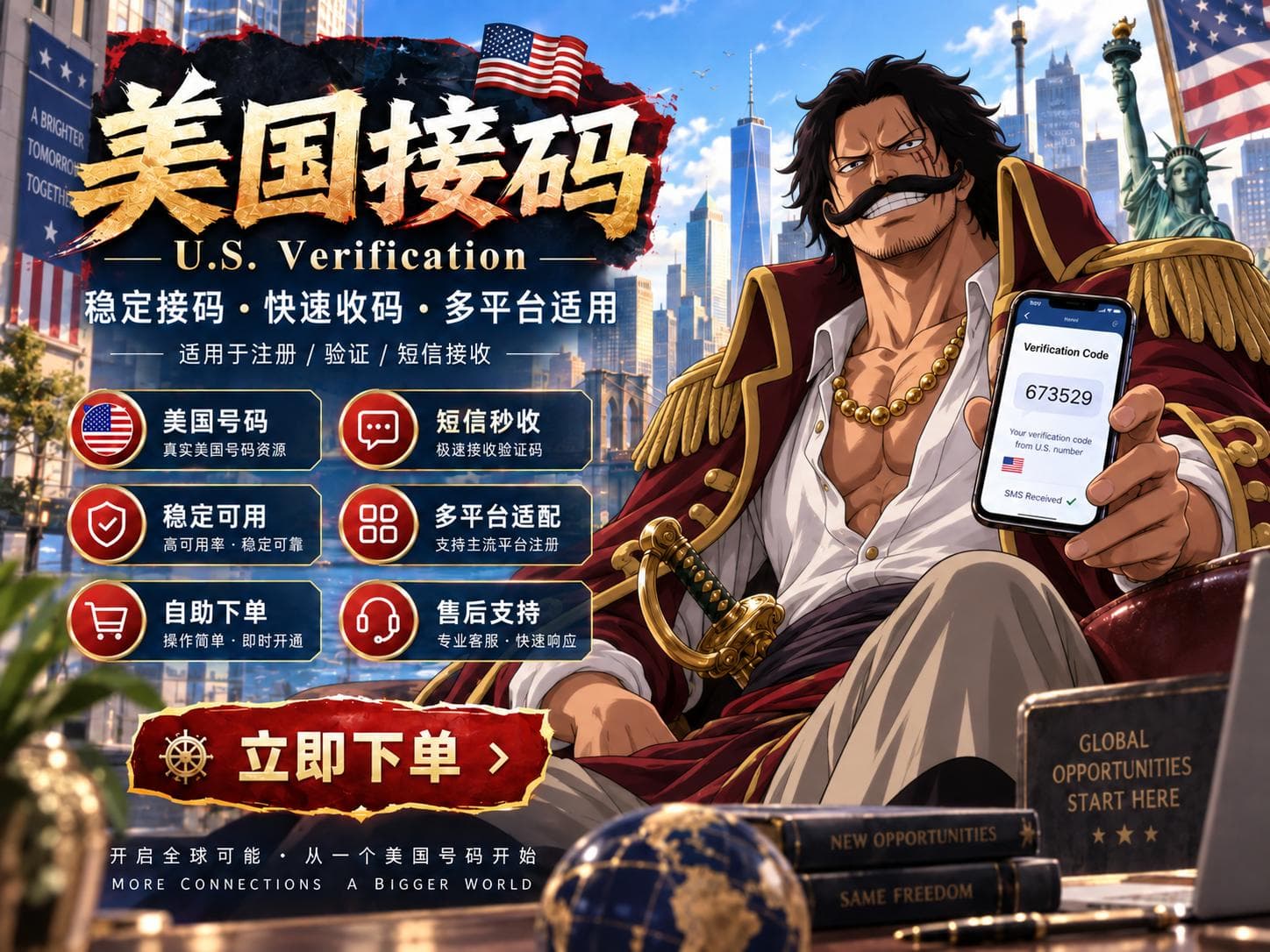 Codex接码验证|美国号码短信验证码接收|自动发货|在线自助激活 商品封面